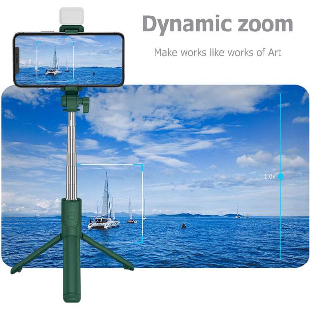 Selfie Stick Phone Stand Bluetooth-compatible Mobile Phone Support Extendable Holder Aluminium Alloy with Fill Light