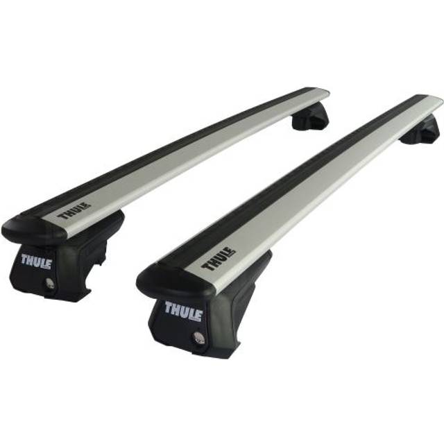 Thule Roof Bars for Volkswagen Caddy Maxi Life Mk.3 2008 - 2015 (Open Roof Rails) | WingBar Evo Silver Aluminium Car Roof Rack