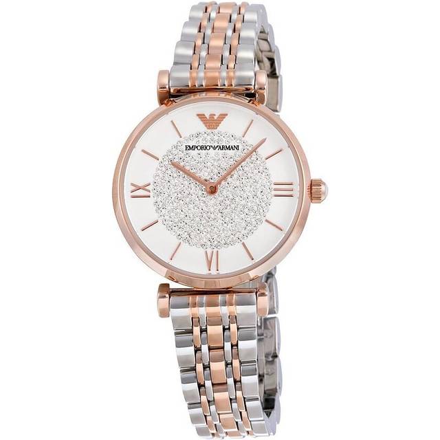 Emporio Armani Ladies Watch Two Tone Stainless Steel Bracelet AR1926 - Brown