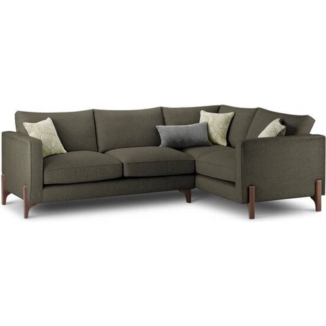 Dark Feet & Emerald Fabric Sofas - Left Hand Corner Sofa - Jude Range - Oak Furnitureland