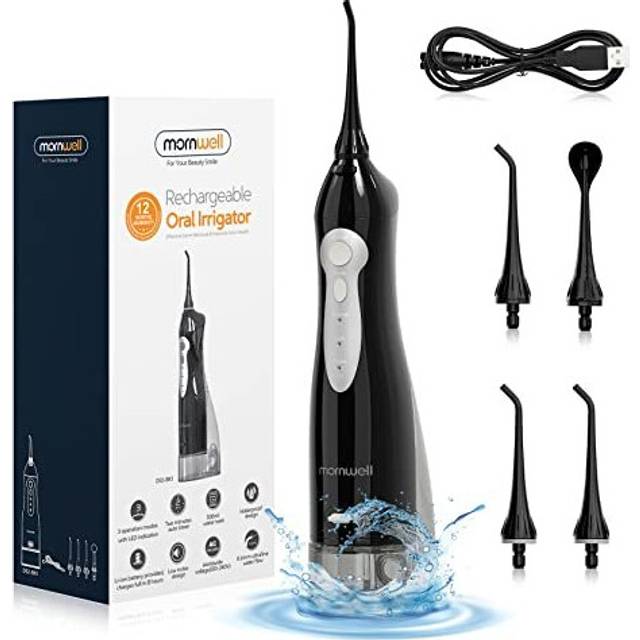 Water Flosser Cordless Advanced Water Flosser Teeth Cleaner Capacity, USB Rechargeable Dental Flosser, IPX7 Waterproof 3 Modes & 3 Jet Tips and 1
