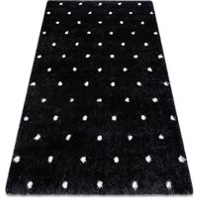 Rugsx - Carpet fluffy 2370 shaggy dots - anthracite / white black 160x220 cm