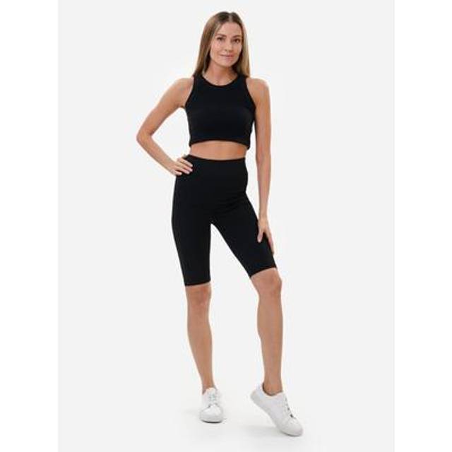 Womens Mira Ribbed Shorts Black - S