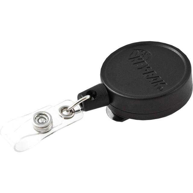 "KEY-BAK MID6 Retractable Belt I.D. Badge Holder with 36"""""""" Kevlar Cord  6 oz. Retraction  Steel Swivel Belt Clip  Black (0006-005)"