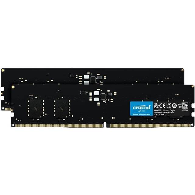 Crucial DDR5 RAM 64GB Kit (2x32GB) 5600MHz, Skrivbordsminne (PC), Högpresterande RAM (eller 5200MHz / 4800MHz), CL46 - CT2K32G56C46U5