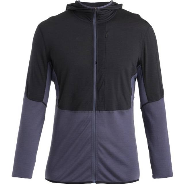 Icebreaker RealFleece Merino Descender Full-Zip Hoodie S Black - Black/Grey