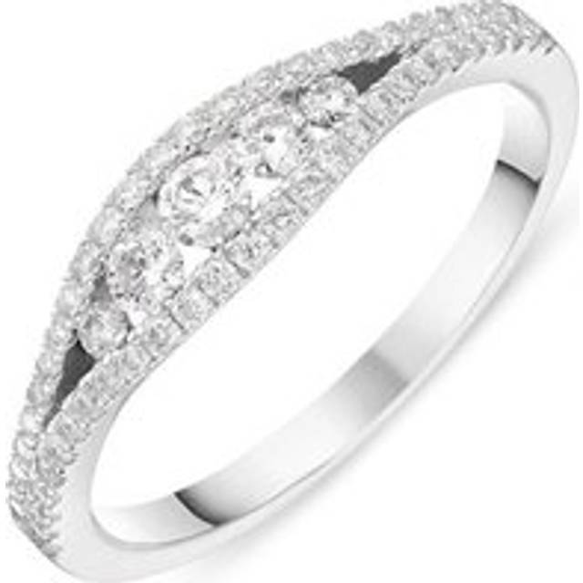 18ct White Gold 0.45ct Diamond Vintage Style Ring - M