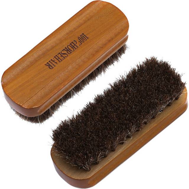 Shoe Polish Brush Horse Hair Brush Natural Leather Horse Hair Soft Polishing Tool Cleaning Brush Suede Nub Leather Boots