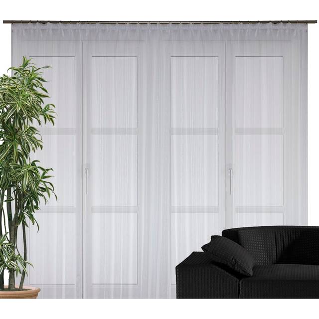 Forsman Pencil Pleat Semi Sheer Curtain - White (145cm H x 450cm W)