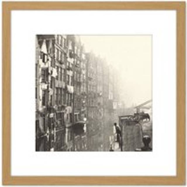 Breitner Kolkje Oudezijds Achterburgwal Amsterdam 8X8 Inch Square Wooden Framed Wall Art Print Picture with Mount - Tan - One Size