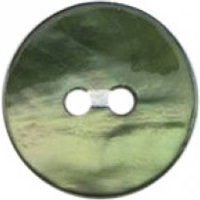 Milward Buttons - Size 12mm, 2 Hole, Mother Of Pearl Effect, Green, Pack of 4
