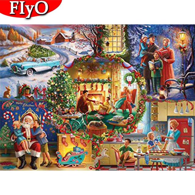 Full Square Round Diamond Painting Christmas Diamond Embroidery Sale Cartoon Mosaic Decor For Home Craft Kit Full Square 20X30CM