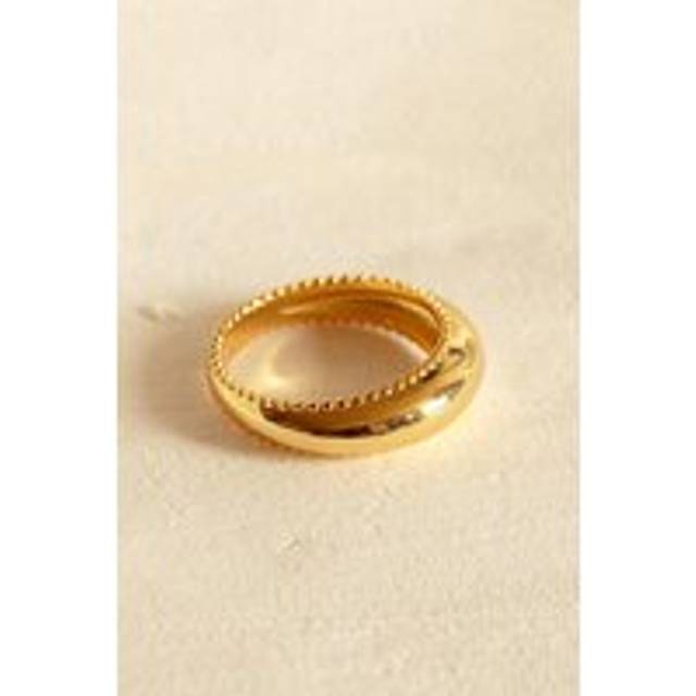 Womens 18k Gold Dome Ring With Sphere Bobbles - Metallics - M