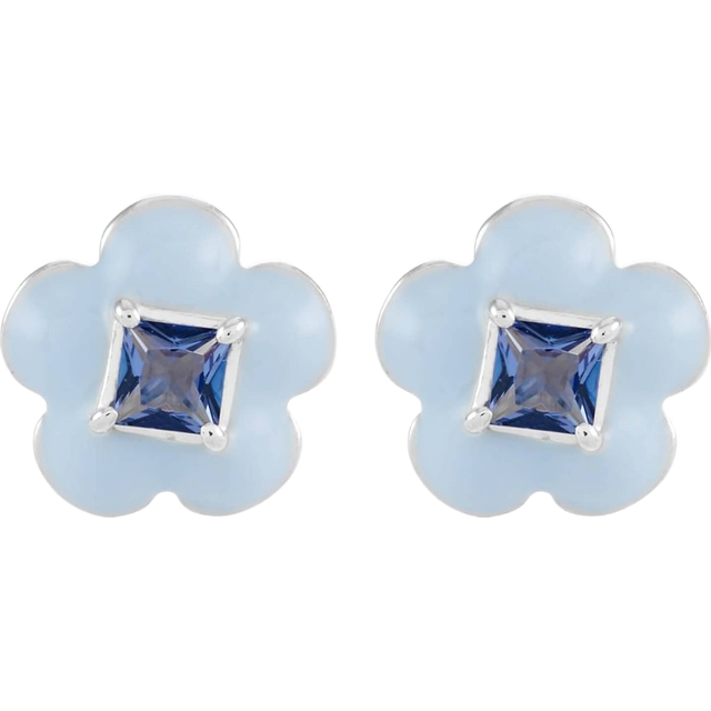 THOMAS SABO Blue Stone Flower Studs