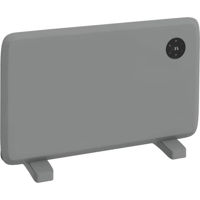 HOMCOM 1200W Electric Convector Heater, Freestanding or Wall Mounted, Space Heater with Adjustable Thermostat, Timer, Grey
