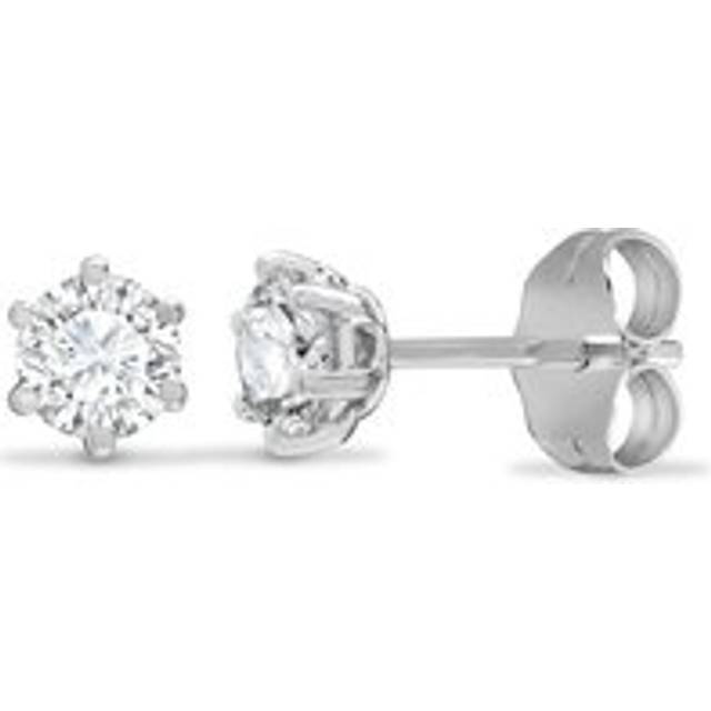 18ct White Gold 1ct Diamond Solitaire Stud Earrings - 18E360-100 - One Size