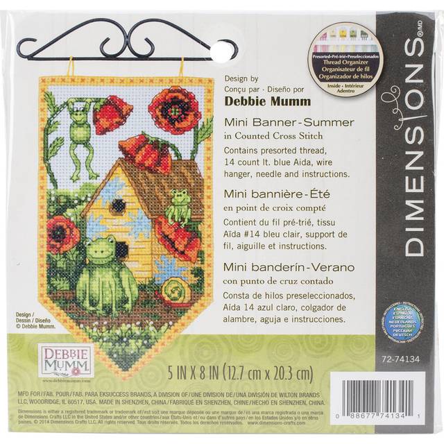 "Dimensions/Debbie Mumm Counted Cross Stitch Kit 5""X8""-Summer Banner (14 Count)"