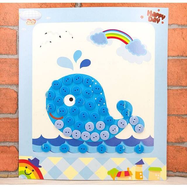 (5Pcs Mix) 5Pcs/Set Kids DIY Craft Button Sticker Educational Toys For Children Creative Cartoon Puzzle Learning Arts And Crafts Toys Gift
