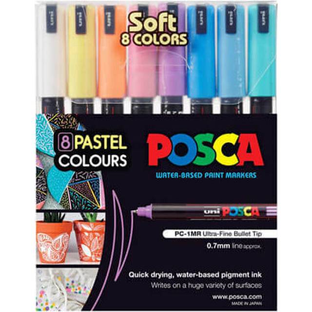(Pastel Colours) Uni Posca Extra Fine Tip Paint Marker (8pk)