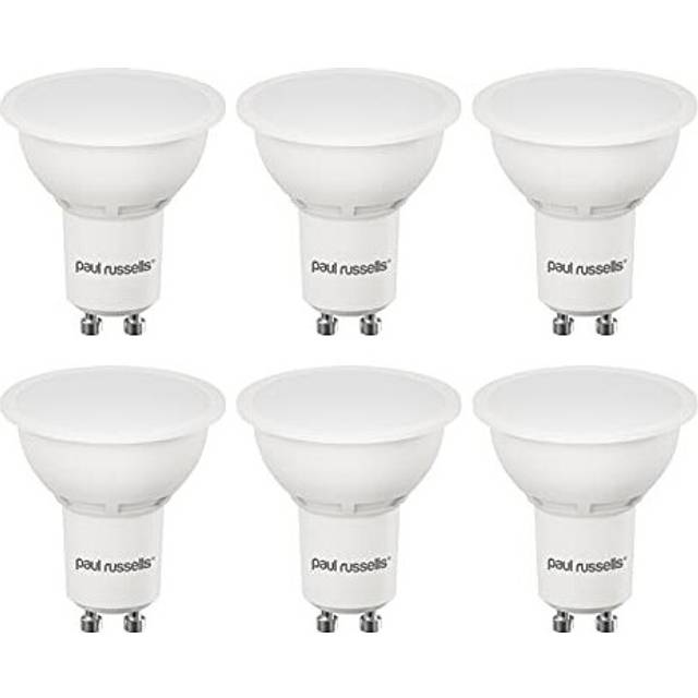 paul russells LED Light Bulbs GU10, 25w Spotlight Bulb Equivalent, 3W 235LM LED Bulbs, Cool White 4000K, Frosted GU10 Spotlight, Energy Saving Light