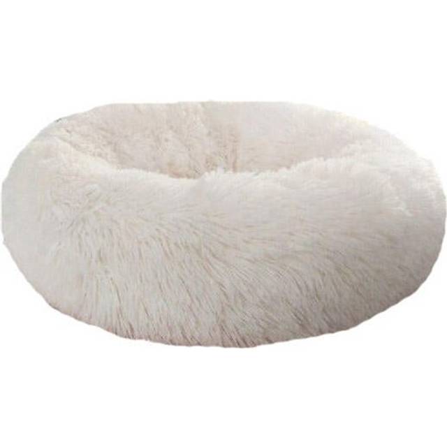 (White, XL) 40-100cm Pet Supplies Kennel Round Plush Pet Nest Padded Soft Warm For Cat Bed Mat Pad