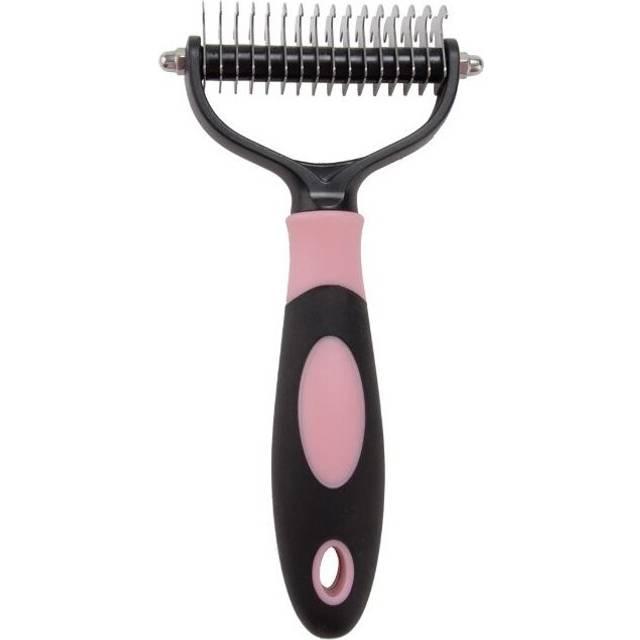 (Large, Pink) Professional Pet Grooming Undercoat Rake Comb Dematting Tool Dog Cat Brush