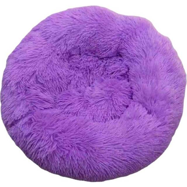 (Purple, XS) 40-100cm Pet Supplies Kennel Round Plush Pet Nest Padded Soft Warm For Cat Bed Mat Pad