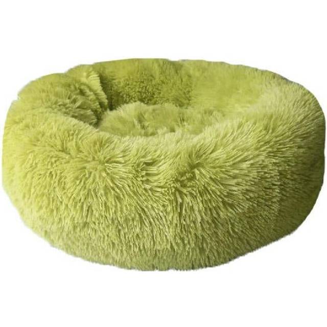 (Green, XS) 40-100cm Pet Supplies Kennel Round Plush Pet Nest Padded Soft Warm For Cat Bed Mat Pad