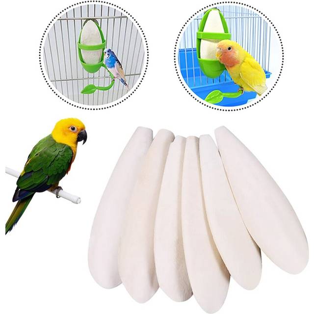 1PC Cuttlefish Bones Pet Parrot Perch Hanging Bell Calcium Supplement Molars Chewing Toy Bird Food Parakeet Cockatiel Cage Decor