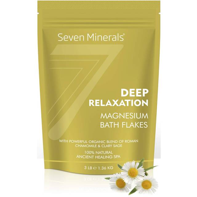 Seven Minerals, Deep Relaxation, Magnesium Bath Flakes, Roman Chamomile and Clary Sage, 3 lb (1.36 kg)