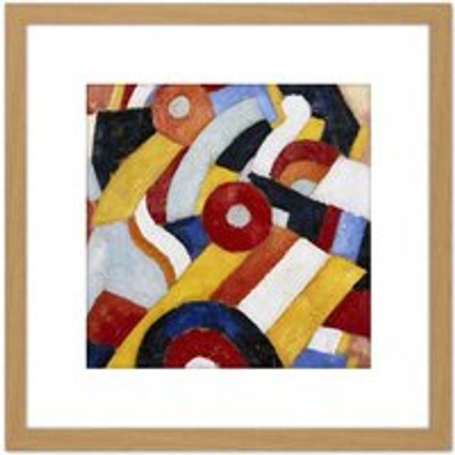 Marsden Hartley Abstraction Painting 8X8 Inch Square Wooden Framed Wall Art Print Picture with Mount - Tan - One Size
