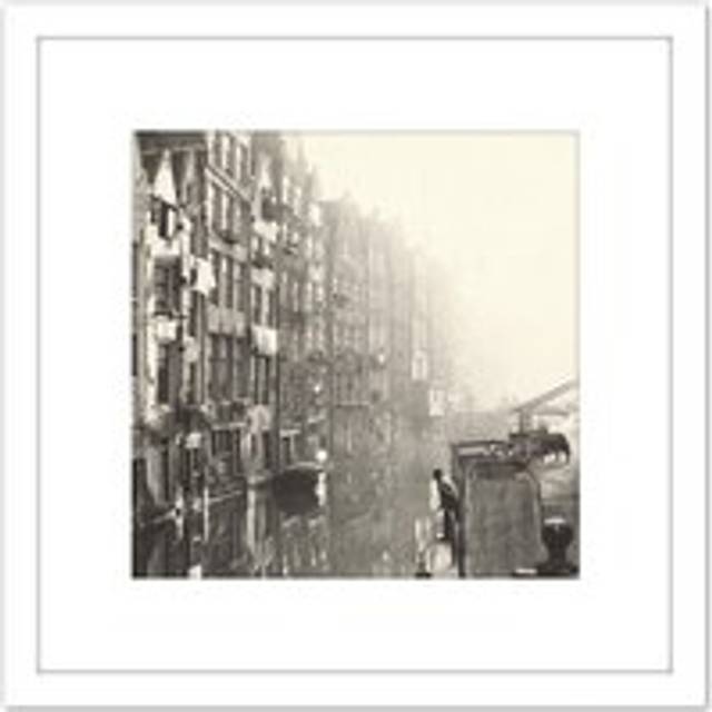 Breitner Kolkje Oudezijds Achterburgwal Amsterdam 8X8 Inch Square Wooden Framed Wall Art Print Picture with Mount - White - One Size
