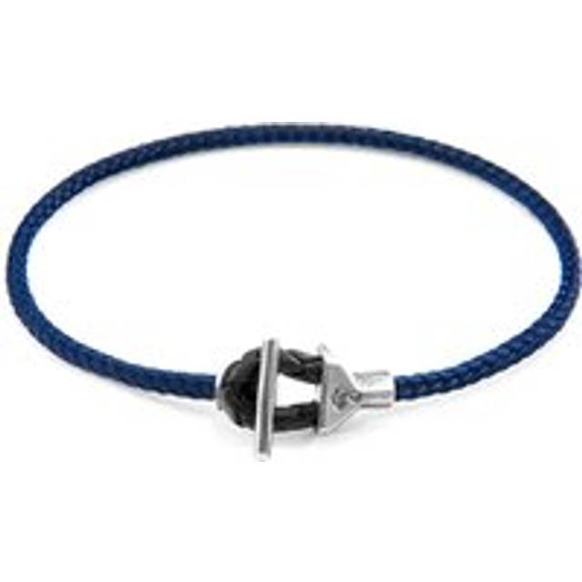 Cullen Silver and Rope Bracelet - Navy - 23cm