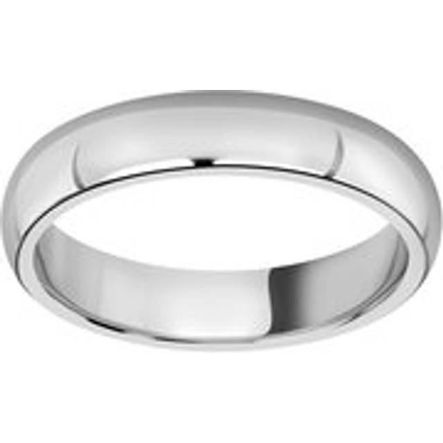 Platinum 4mm Luxury D-Shape Court Wedding Ring - Ring Size M