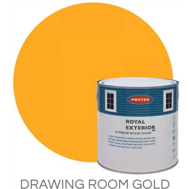 Protek Royal Exterior Paint, Drawing Room Gold 2.5L, Exterior Wood Paint, Paints, Garden Furniture Paint, Cladding Coatings, Sum
