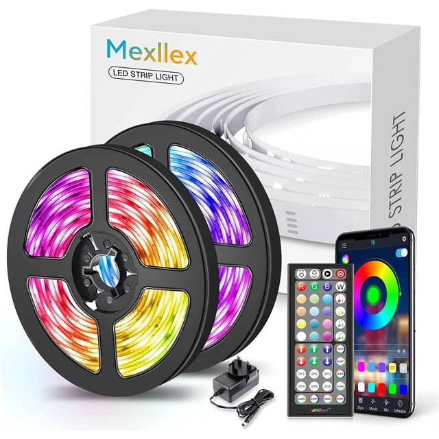 LED Strip Lights 10M APP Control Colour Changing LED Lights with Remote, Music Sync Built-in Mic, SMD 5050 RGB Light Strips RGB LED Strip (APP+Remote+