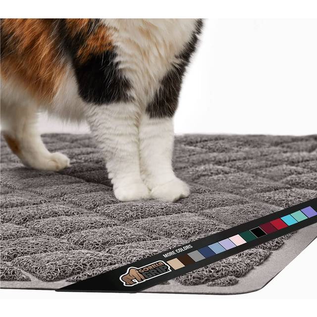 Gorilla Grip Thick Cat Litter Trapping Mat  40x28  Less Waste  Traps Mess from Box for Cleaner Floors  Stays in Place for Cats  Soft on Kitty Paws  Ea