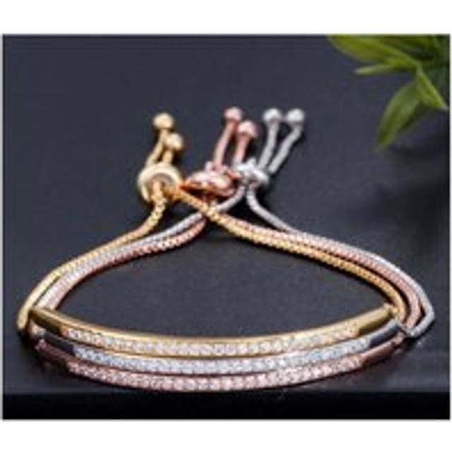 Premium bracelet bangle rose gold with stunning stones adjustable all sizes uk