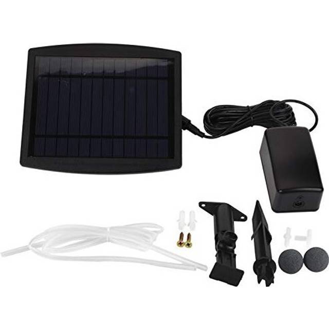 Aquarium Air Pump, Fish Tank Solar Powered Oxygenator Aerator Aquarium Air Pump Oxygen with Air Stones Silicone Tube for Outdoor Pool Pond Fish Tank