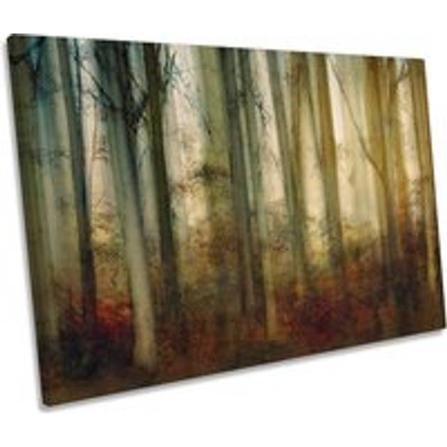 Autumn Light Forest Double Exposure Canvas Wall Art Picture Print - Brown - W18 inch x H12 inch x D20mm