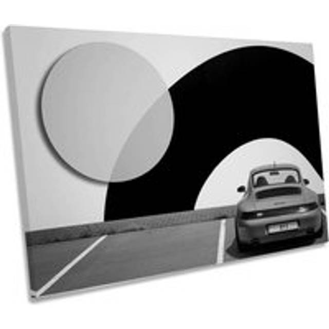 911 Classic Sports Car Canvas Wall Art Picture Print - Grey - W30 inch x H20 inch x D20mm