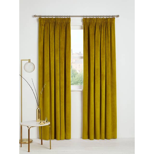 John Lewis Velvet Pair Lined Pencil Pleat Curtains