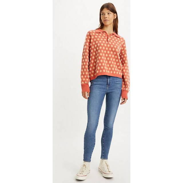 720™ Super Skinny jeans med hög midja - Blå / Medium Indigo Worn In - 29X30