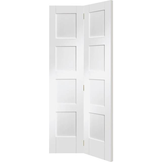 Internal White Primed 4-Panel Shaker Bi-Fold Door - 1981 x 686 x 35mm - XL Joinery