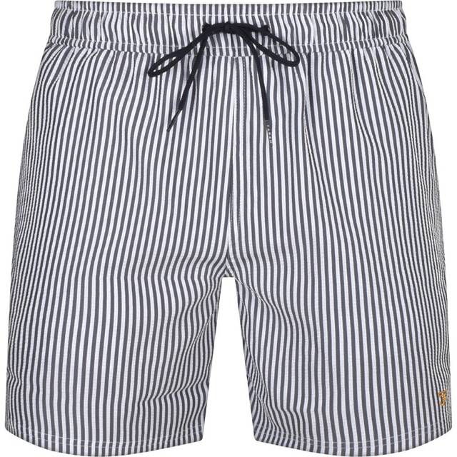 Farah Colbert Seersucker Stripe Swim Shorts Navy