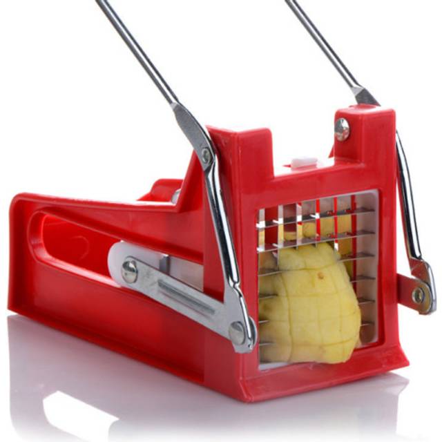 Potato Chipper Chip Cutter Chopper Slicer Maker & 2 Steel Blades