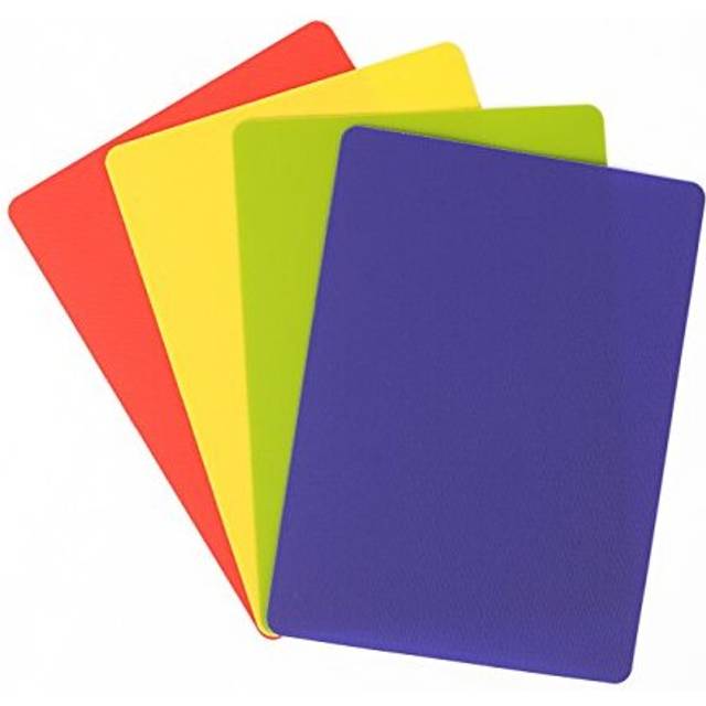Dexas Heavy Duty Grippmat Flexible Cutting Board Set of Four, 8 by 11 inches, Blue, Green, Yellow, Red,6014PK