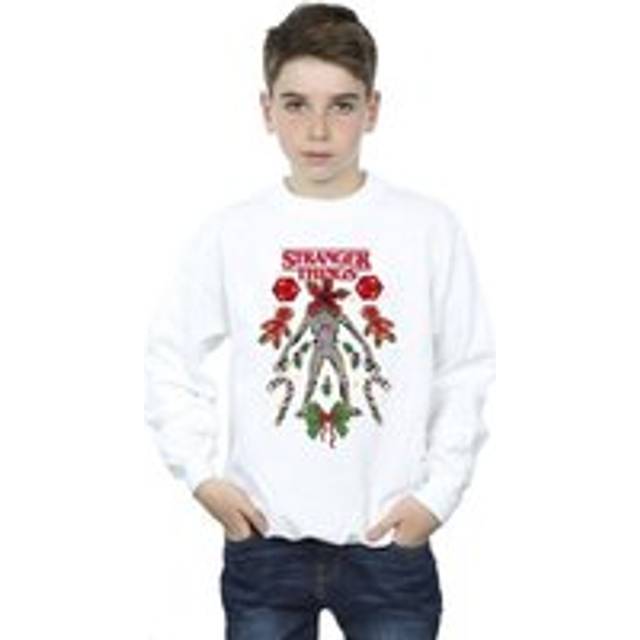 Stranger Things Christmas Demogorgon Sweatshirt - White - 12-13 Years