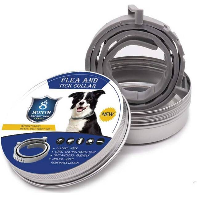Flea and Tick Collar for Dogs and Cats, Anti-Tick and Flea Treatment, Waterproof for, Adjustable Size, 8 Months Protection, 1 Pack (Large)