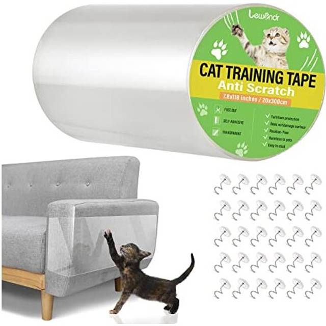 Anti-Scratch Cat Scratching Deterrent Tape, 7.87x118 inches Transparent Clear Cat Scratch Furniture Protector, Single Side Cat Scratch Training Tape
